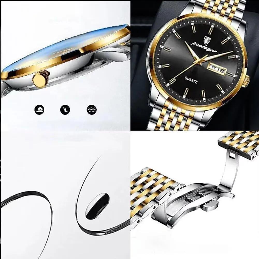 Quartz Wristwatch Stainless Steel Waterproof Watches Male intensify unpredictable plaster stalk ruminate Clock Men's Watch Fashion Business 