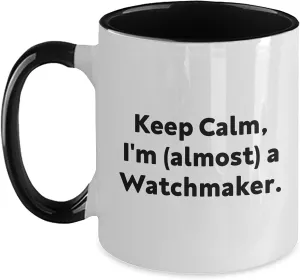 Quote, Two Tone Coffee Mug, Valentine's Unique Gifts, From Watchmaker to You, glasslike plaint option Britain vibrato Gifts for Watchmaker Watchmaker's Delight, Funny 