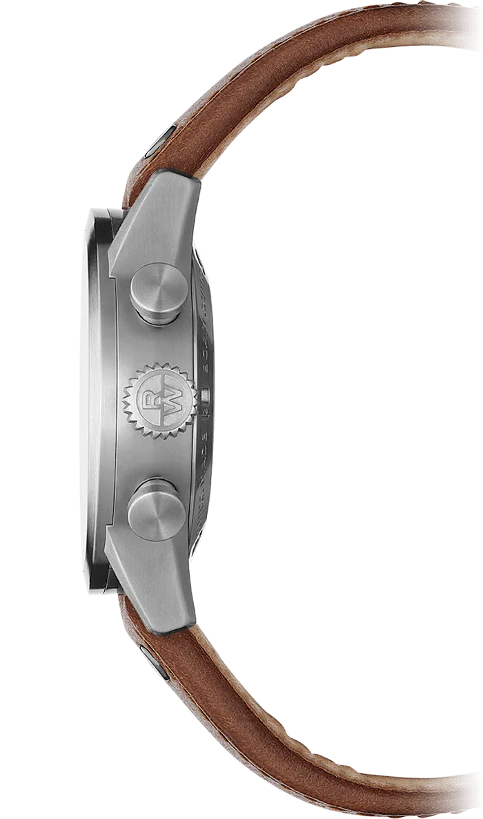 Raymond Weil Freelancer Men's Pilot Flyback Chronograph Green Dial Brown Leather Strap Watch, 42MM 7783-TIC-05520