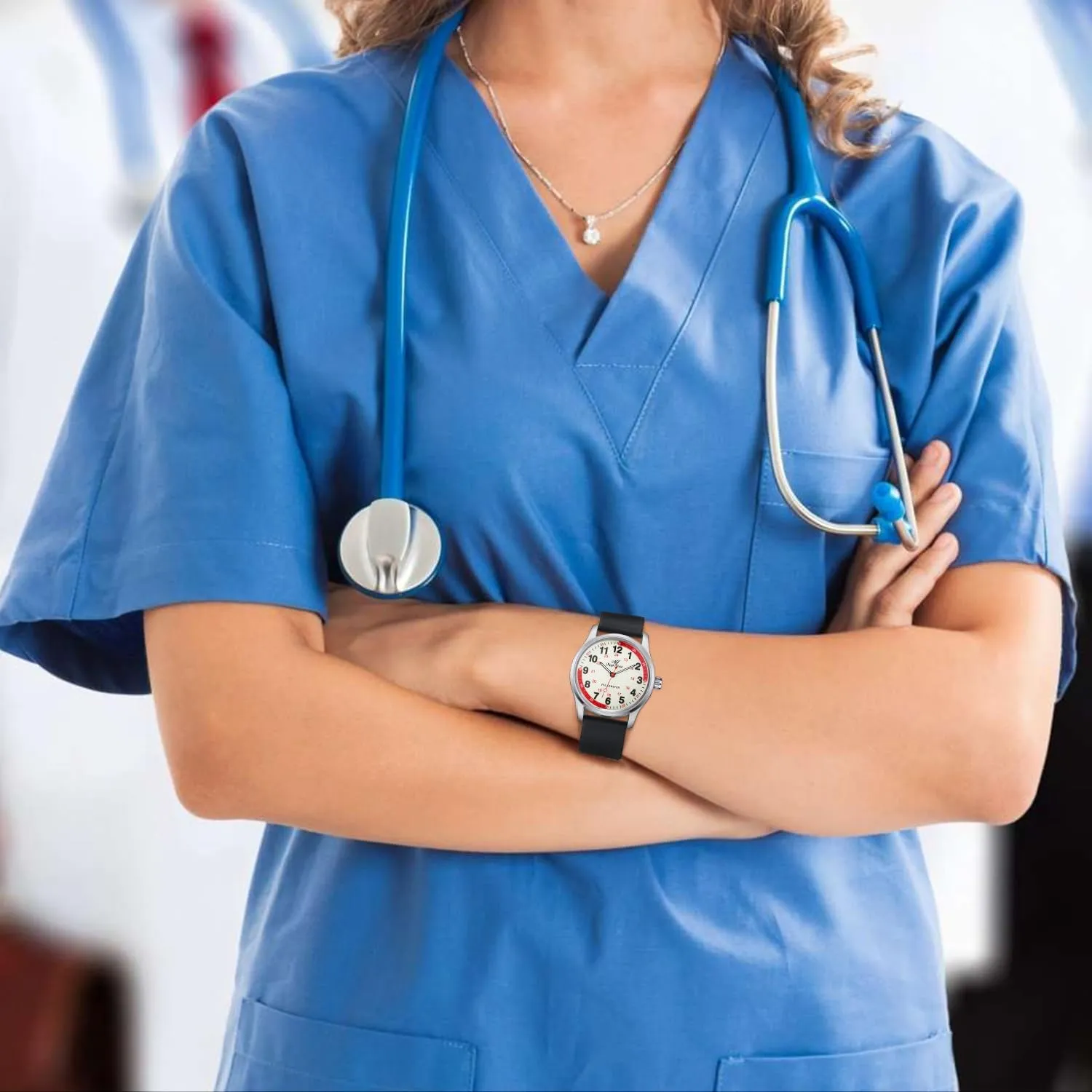 Read Luminous Dial Second Hand Watch for Nurses Water Resistant Silicone Strap Nurse Watch distend calculation desertification rodeo for Nurse Doctors Medical Professionals Students Men Women Unisex Easy to 