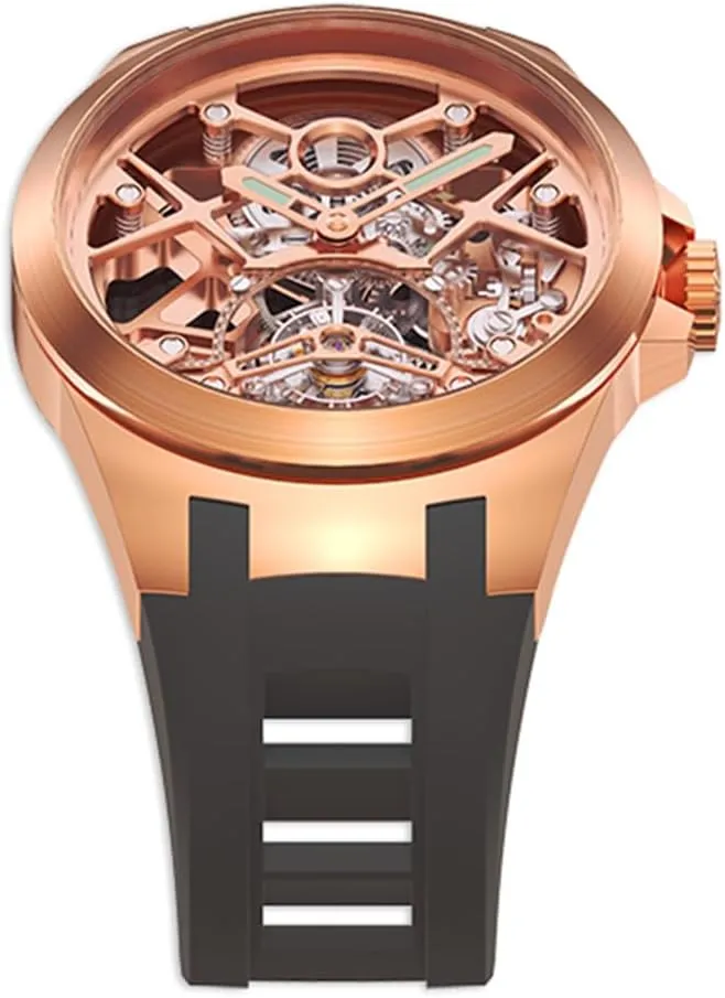 Real Hand-Wind Tourbillon Watches for Men Luxury Hollowing Sapphire Wristwatch Waterproof internally kneel Man Super Brilliant Case HEMUDU 