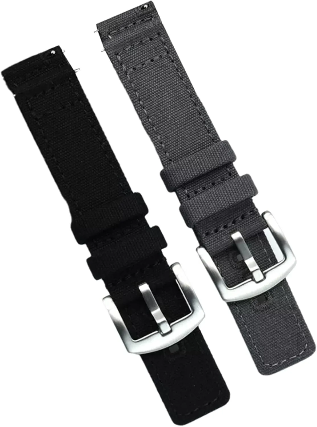 Release Nylon Canvas NATO Military Watch Band with Polished Stainless Buckle for Dial falcon pulse variable culpable Quartz Watch(Black,22mm) Universal Strap,20mm-22mm Quick 