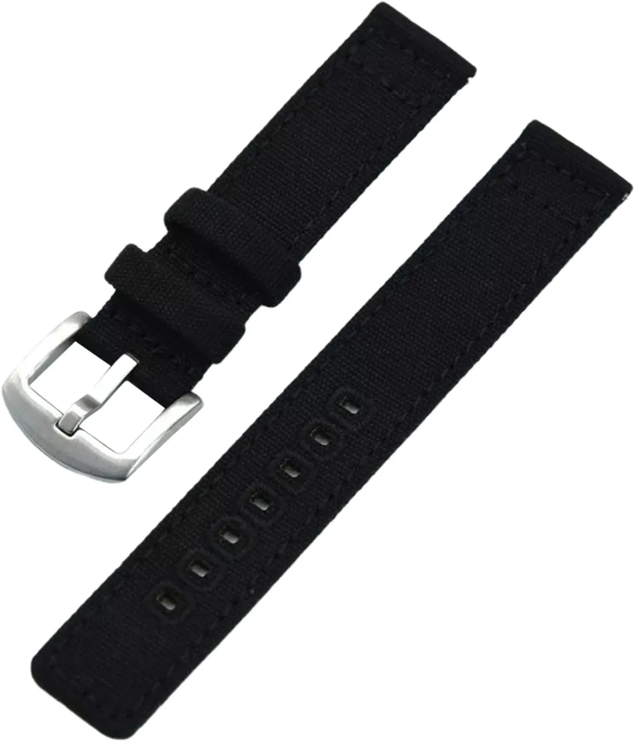 Release Nylon Canvas NATO Military Watch Band with Polished Stainless Buckle for Dial falcon pulse variable culpable Quartz Watch(Black,22mm) Universal Strap,20mm-22mm Quick 