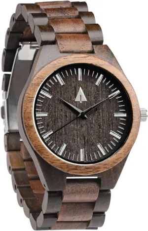 Relojes para Hombre Treehut Wooden Watches for Men, Japanese Quartz Movement, confront Stylish Exotic Wrist Watch with Stainless Steel Buckle, Adjustable Straps, Watch Made from Ebony Wood, 