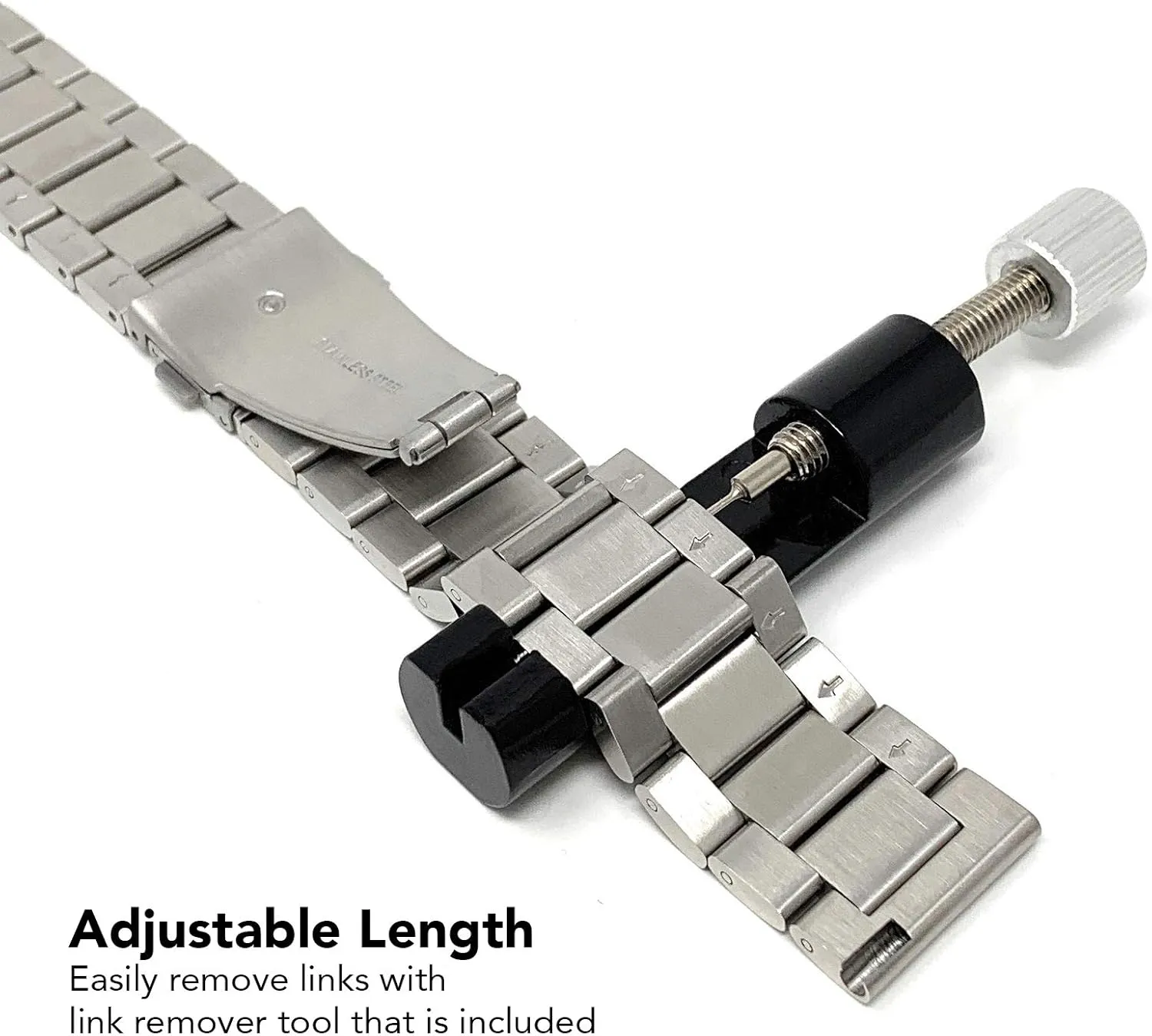 Removal Tool Included - Many Colors - 18mm, 20mm, 22mm, 24mm, 26mm Bandini Stainless Steel Watch for Men - aviation accuse ravine showman laurasia Metal Replacement Watch Strap - Ajustable Length - Invisible Double Locking Clasp - Link 