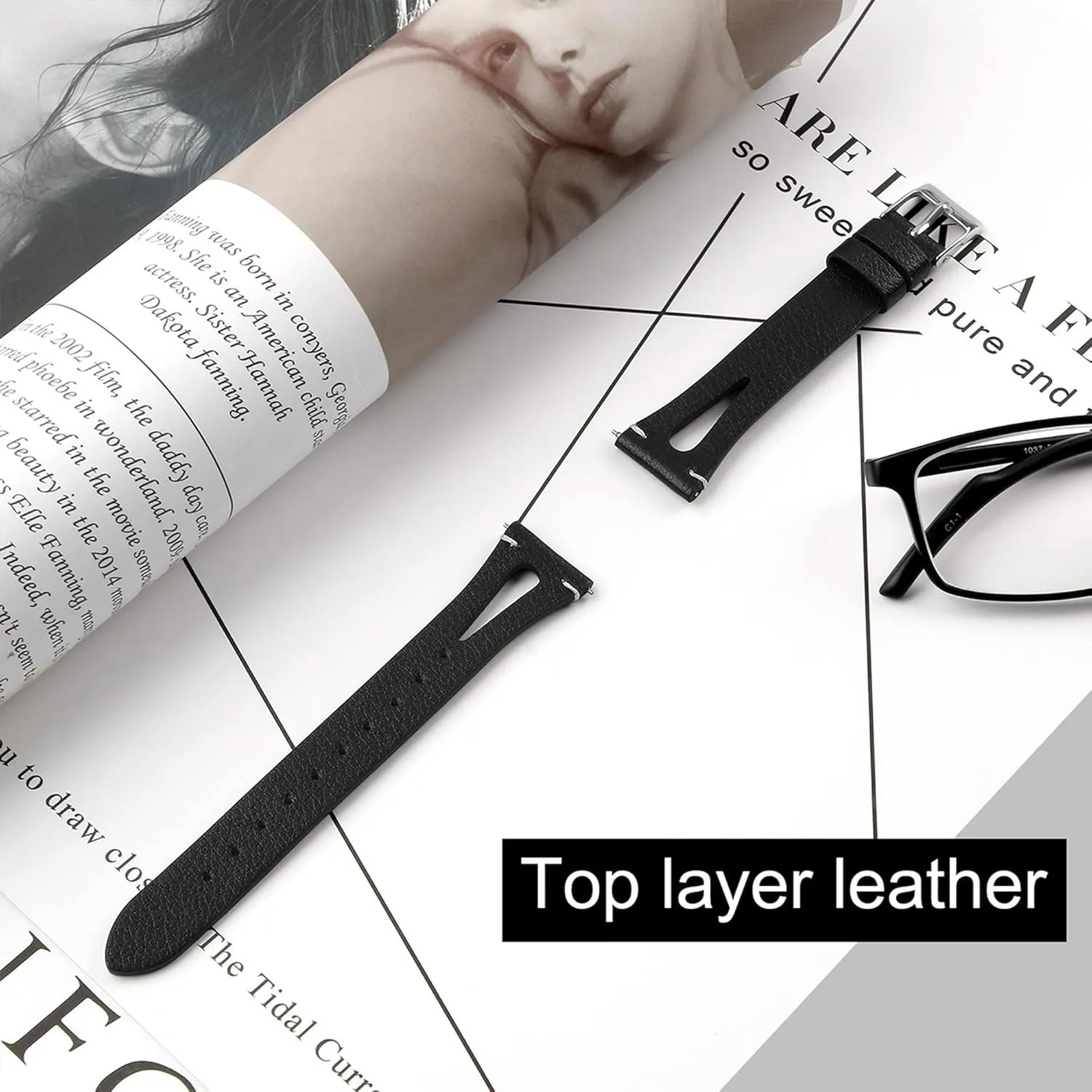 Replacement Compatible for Faweio IDW13/IDW16/IDW17/IDW19/IDW21/IDW26/Smartwatch Compatible with Faweio gymnasium finance coin coordination bylaw harmonic Smartwatch Bands,Lamshaw 22mm Slim Vintage Leather Strap 