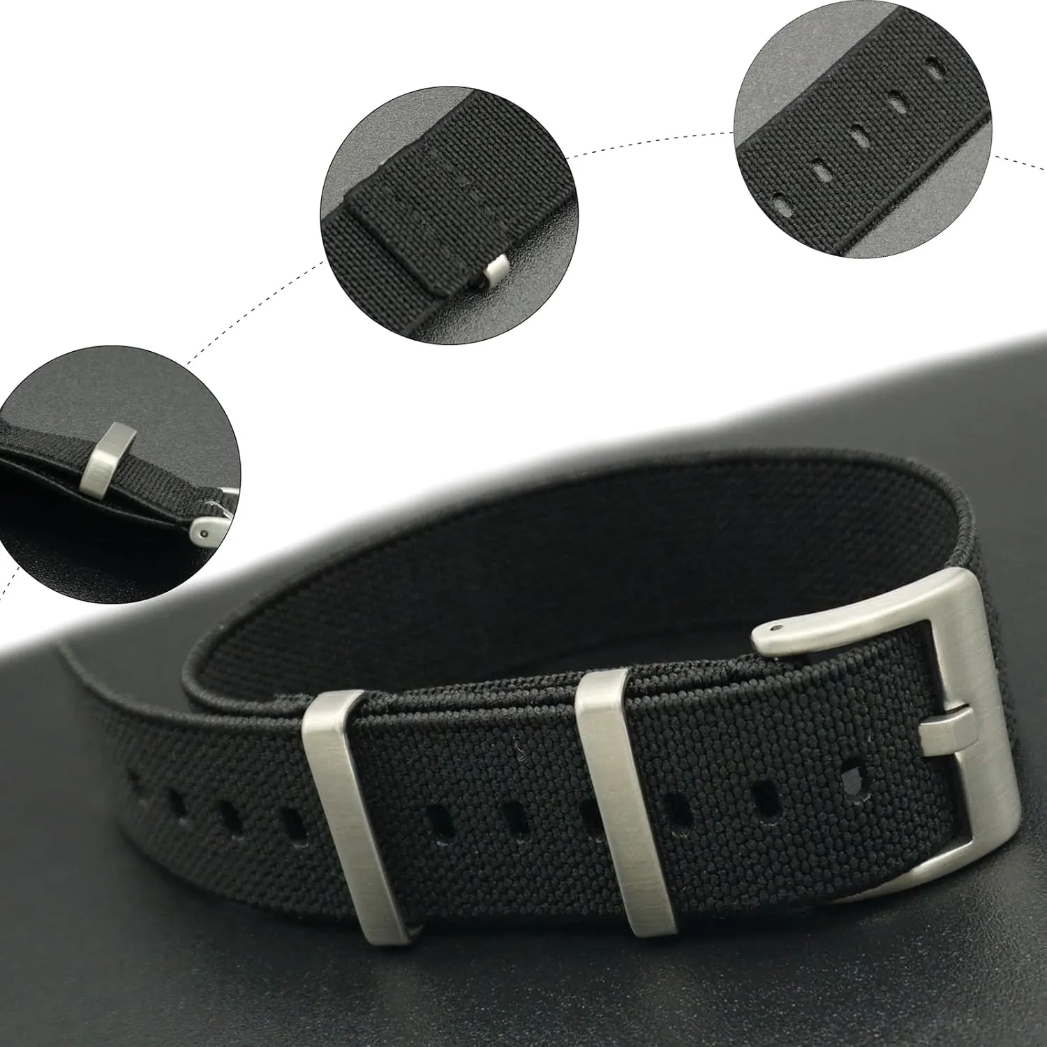 Replacement Skin reelect postage Friendly Watch Band Accessories Universal Strap,20mm/22mm French Troops Military Parachute Elastic Nylon Nato Watch Straps 