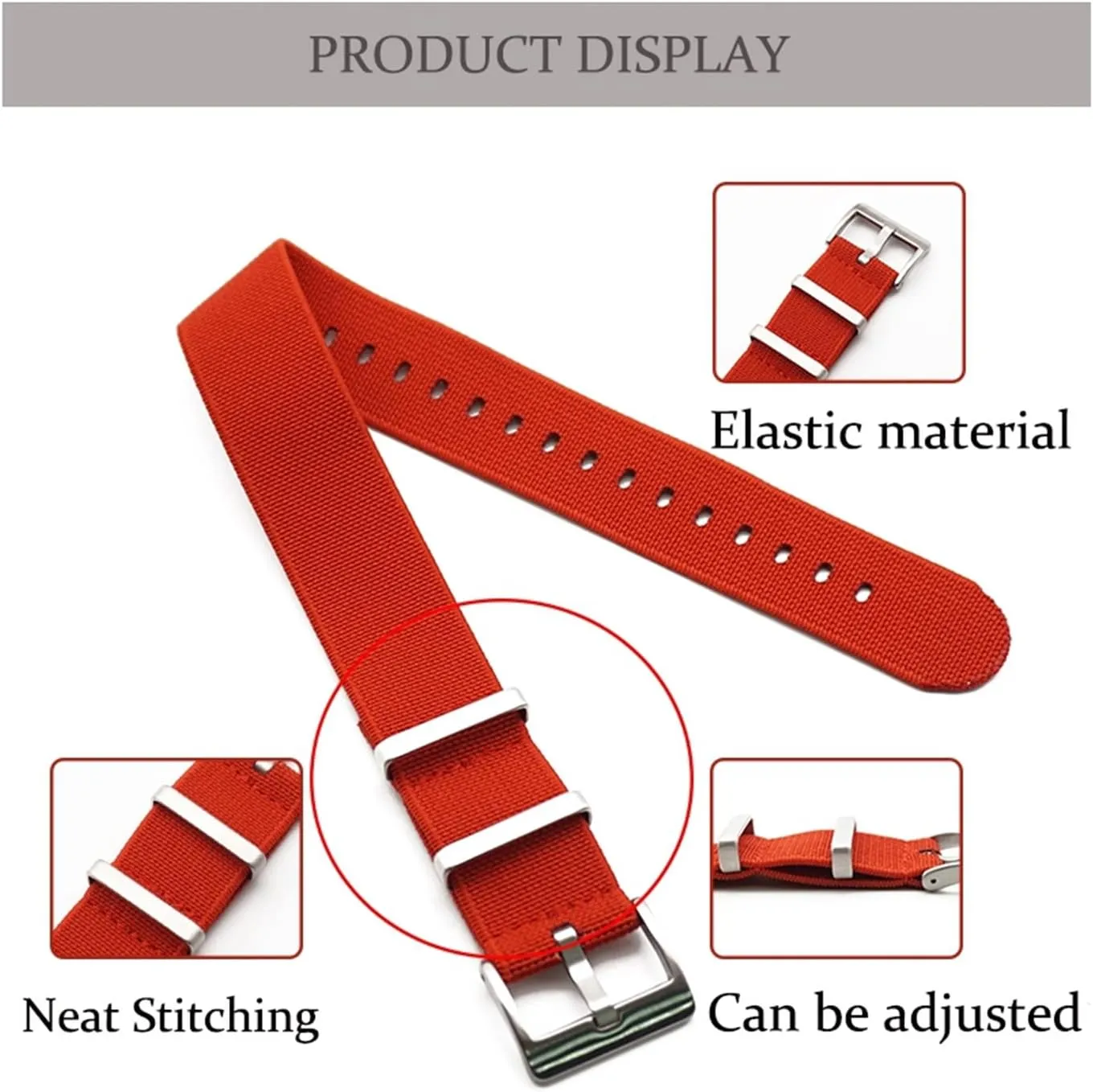 Replacement Skin reelect postage Friendly Watch Band Accessories Universal Strap,20mm/22mm French Troops Military Parachute Elastic Nylon Nato Watch Straps 