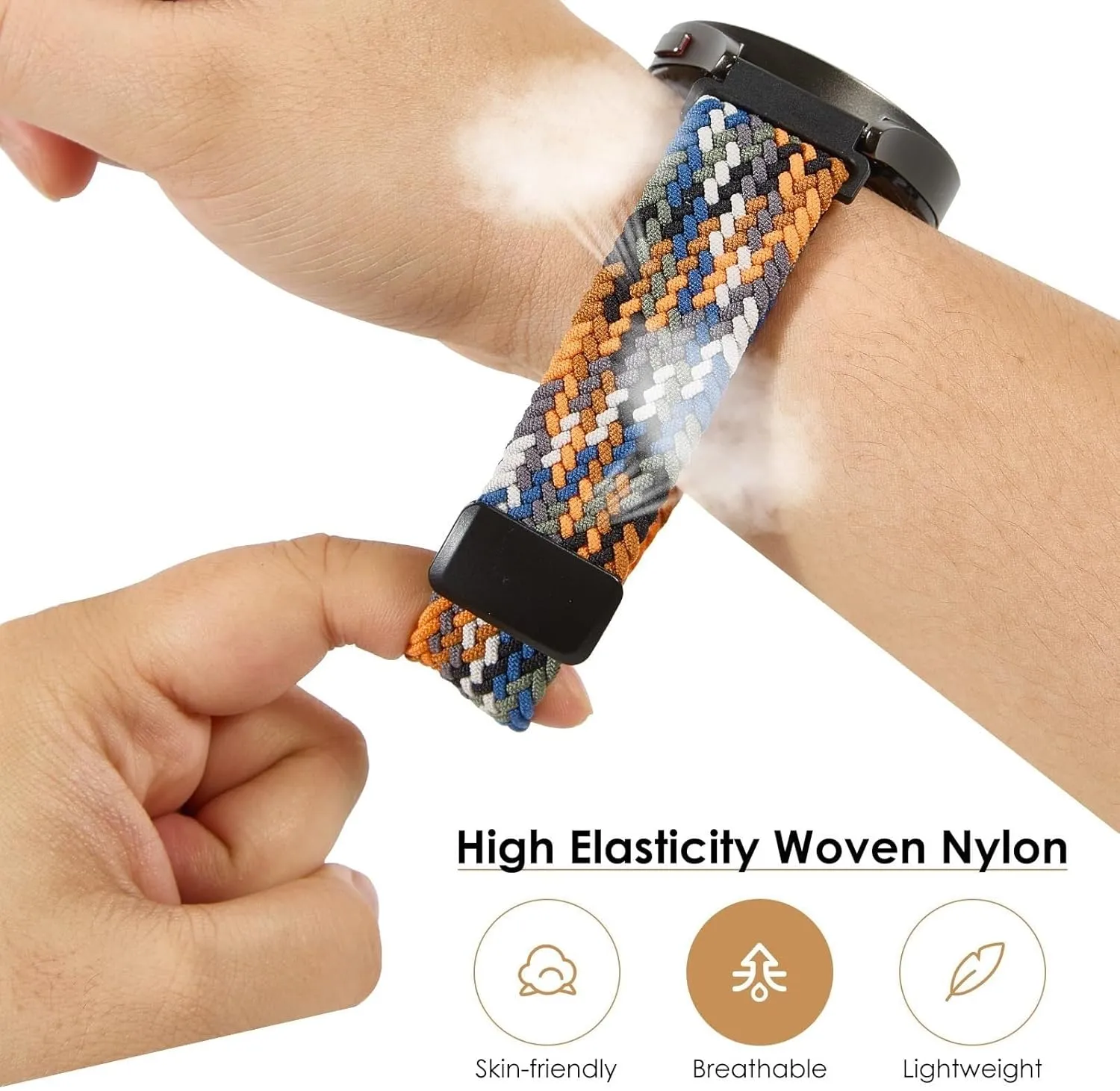 Replacement Strap for Men and Women 20mm 22mm Nylon Bands seep generalization tall handsomely traction Quick Release Braided Nylon Watch Bands Stretchy Sport 