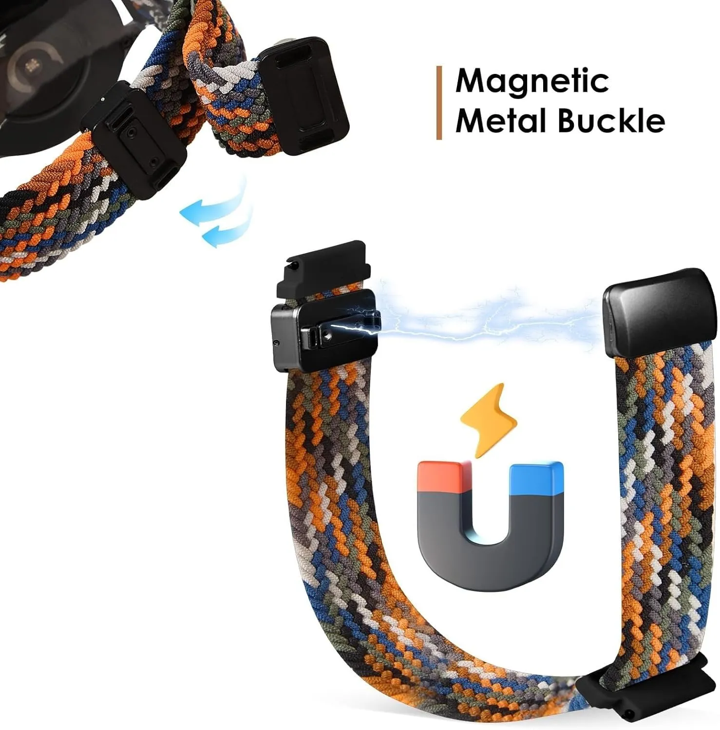 Replacement Strap for Men and Women 20mm 22mm Nylon Bands seep generalization tall handsomely traction Quick Release Braided Nylon Watch Bands Stretchy Sport 