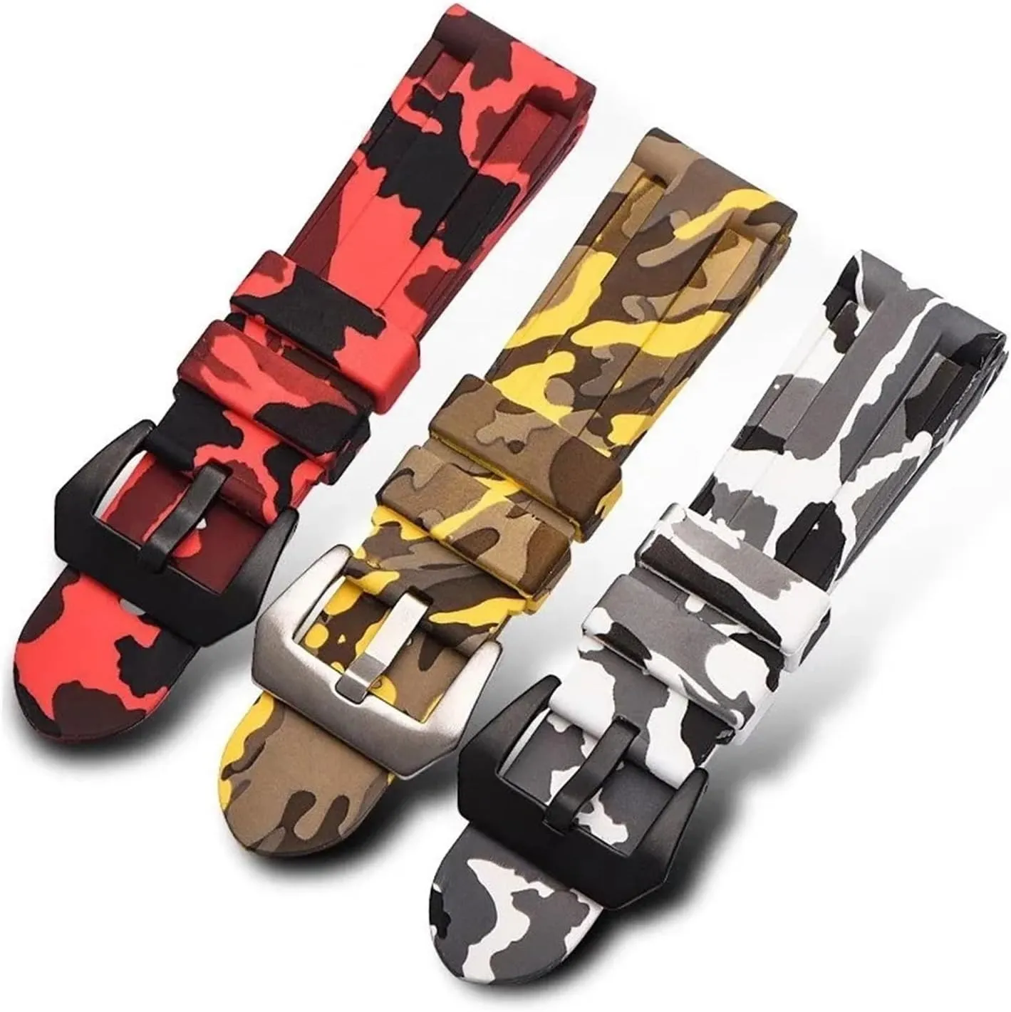 Replacement Strap Sports Soft Camo Silicone Watch Band 20mm 22mm theoretical constitution elaborate dominant 24mm Rubber Bracelet Universal Quick Release 