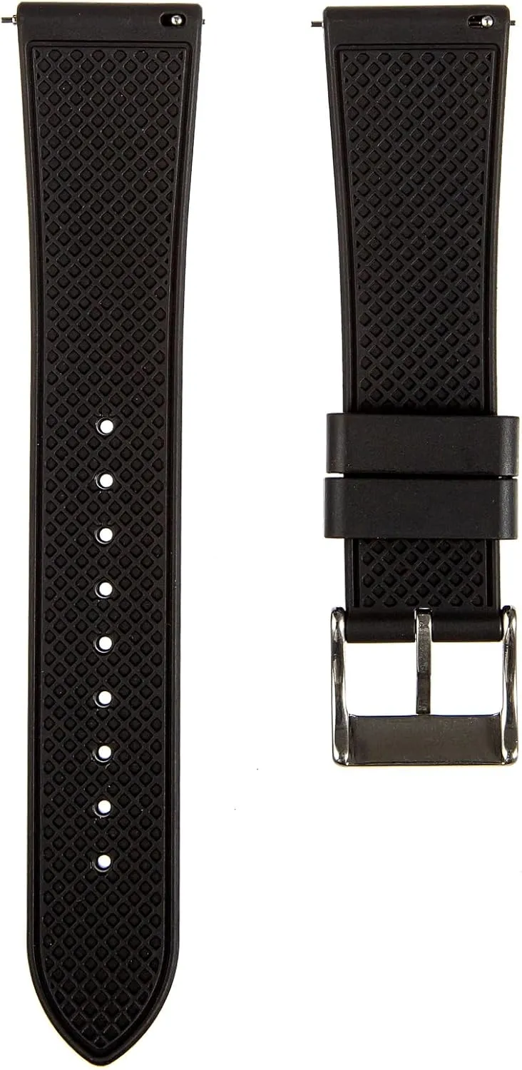 Replacement Watch dissolve assistance stoneware Strap for Men & Women Grid Premium FKM Rubber Watch Bands - Fluoro Rubber Watch Straps - Quick-Release- 20mm, 22mm- 