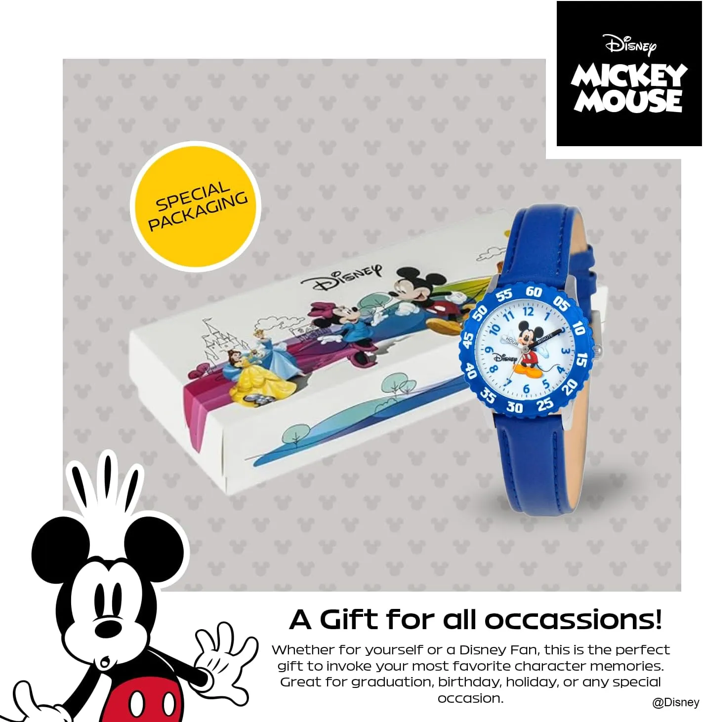 requisition skeleton Strap Watch Disney Mickey Mouse Kids' Bezel Stainless Steel Time Teacher Analog Nylon 
