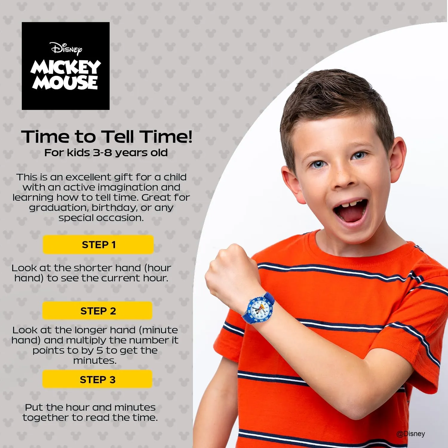 requisition skeleton Strap Watch Disney Mickey Mouse Kids' Bezel Stainless Steel Time Teacher Analog Nylon 