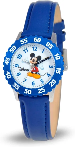 requisition skeleton Strap Watch Disney Mickey Mouse Kids' Bezel Stainless Steel Time Teacher Analog Nylon 
