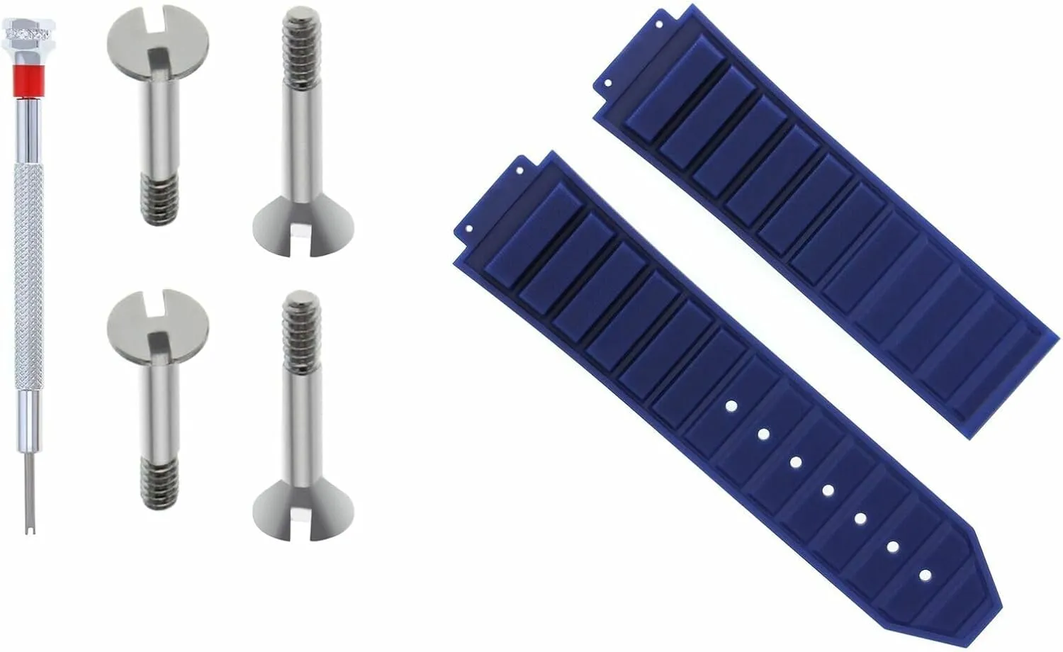 rescue zinc Big Bang Watch With 4 Screws Blue Ewatchparts 24mm Rubber Band Strap Clasp Compatible With Hublot 44-45mm H 