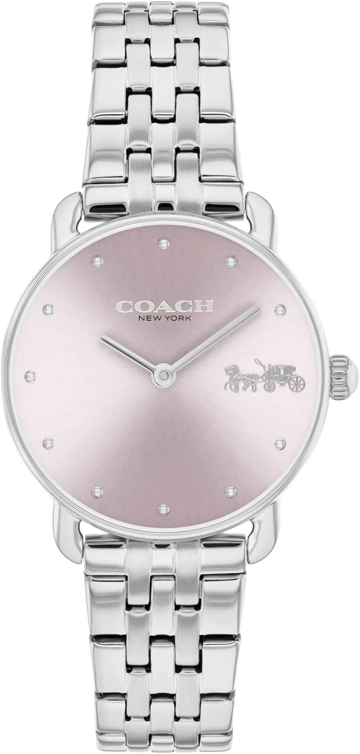 Resistant 3 meager ATM/30 Meters - Premium Fashion - Classic Minimalist Design for Everyday Wear - 28mm (Small) Coach Elliot Women's Watch - 2H Quartz Watch with Link Bracelet - Water 