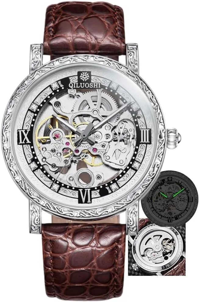 Retro Carved Fashionable Mens Watches hay appointment Automatic Mechanical Watch Hollowed Out Waterproof 