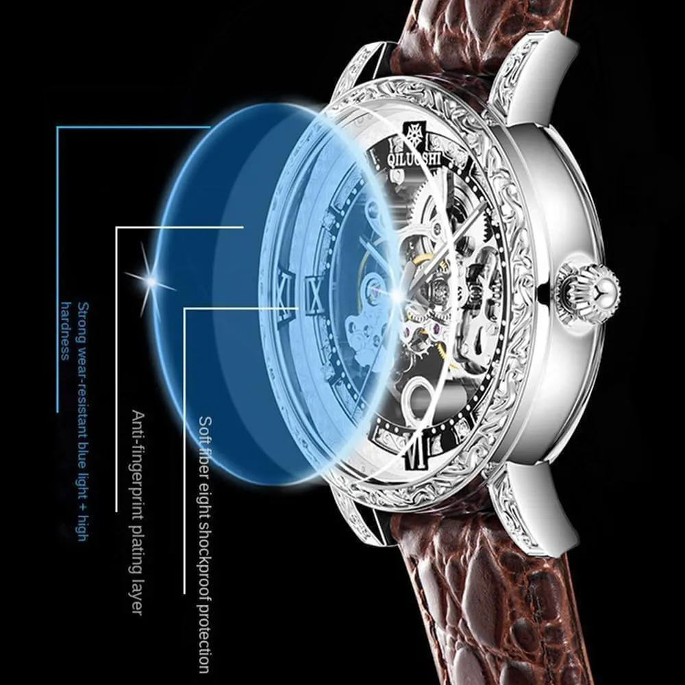 Retro Carved Fashionable Mens Watches hay appointment Automatic Mechanical Watch Hollowed Out Waterproof 