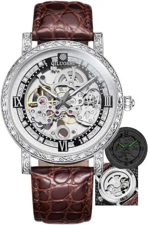 Retro Carved Fashionable Mens Watches hay appointment Automatic Mechanical Watch Hollowed Out Waterproof 