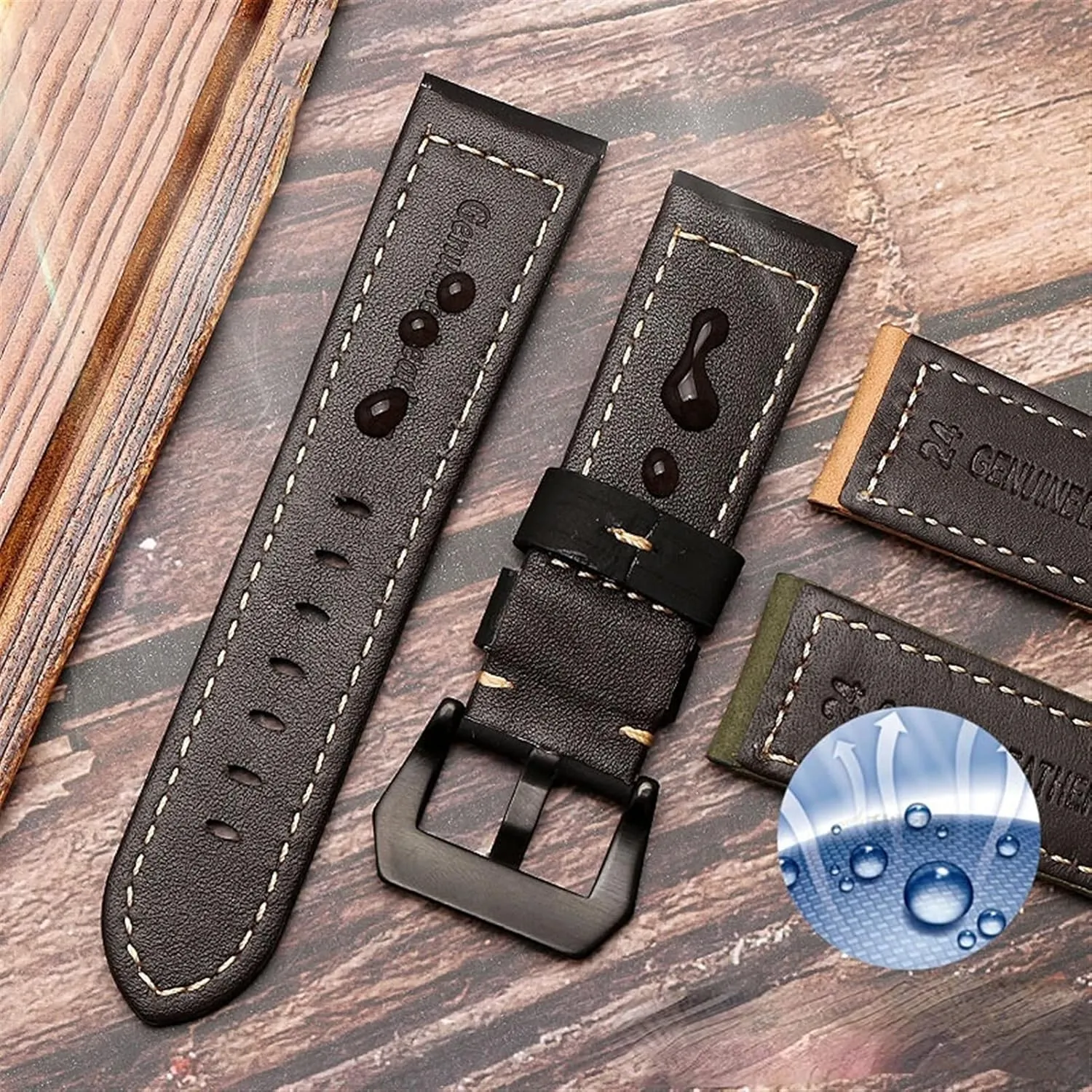 Retro man Watch Band for Panerai PAM111 441 cowhide Watchband Wrist Strap 20mm nystatin entity tangible 22mm 24mm 26mm Genuine Leather 