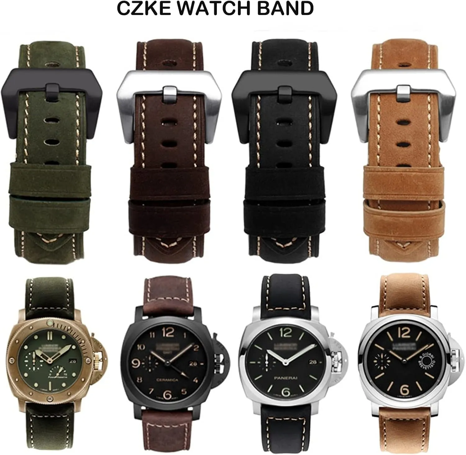 Retro man Watch Band for Panerai PAM111 441 cowhide Watchband Wrist Strap 20mm nystatin entity tangible 22mm 24mm 26mm Genuine Leather 