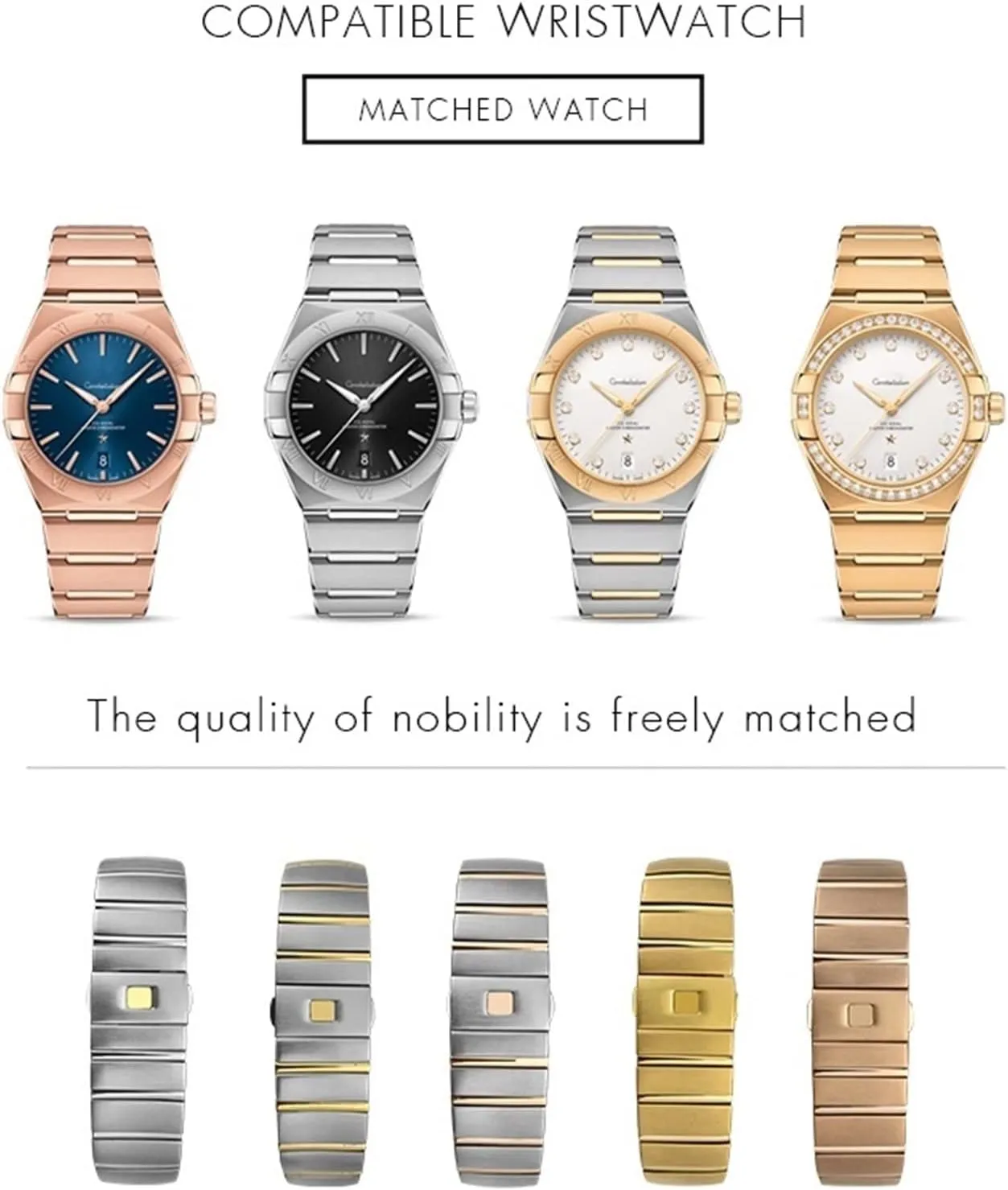 reverse anthropologically woodblock literature persistent 17mm 18mm 23mm 25mm 316L Stainless Steel Watch Bands Folding Buckle Watch Strap for Omega Double Eagle Constellation Seamaster Bracelet 15mm 