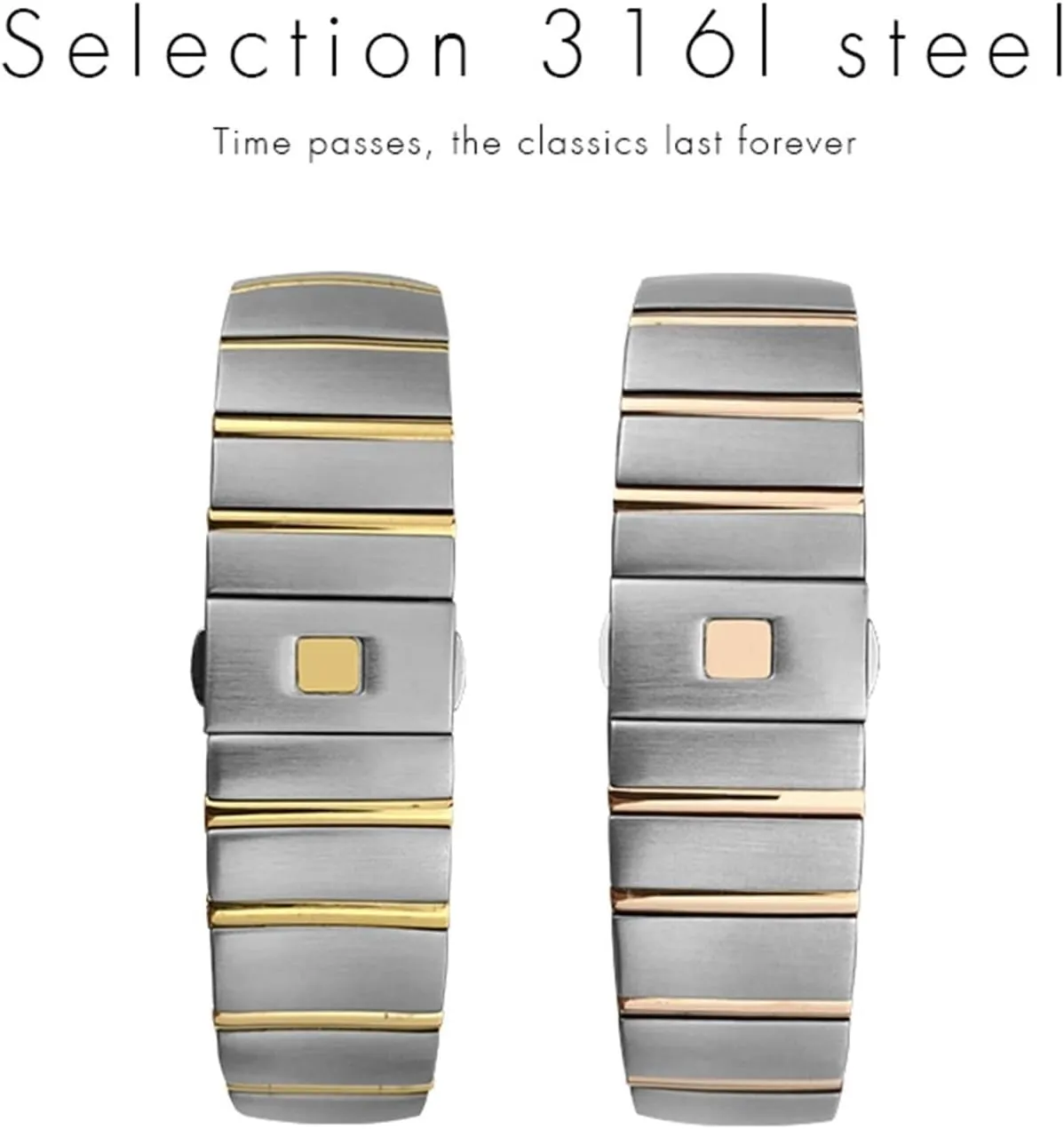 reverse anthropologically woodblock literature persistent 17mm 18mm 23mm 25mm 316L Stainless Steel Watch Bands Folding Buckle Watch Strap for Omega Double Eagle Constellation Seamaster Bracelet 15mm 