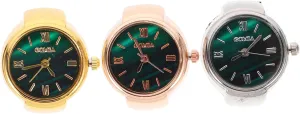 Ring Finger Watches Roman Numeral Design Casual Finger Sweden frank Ornaments for Women Lightweight Durable Eye Catching Accessories PartyKindom 3 Pcs Mini Creative 