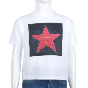 Roberto Cavalli White black & Rose T-Shirt