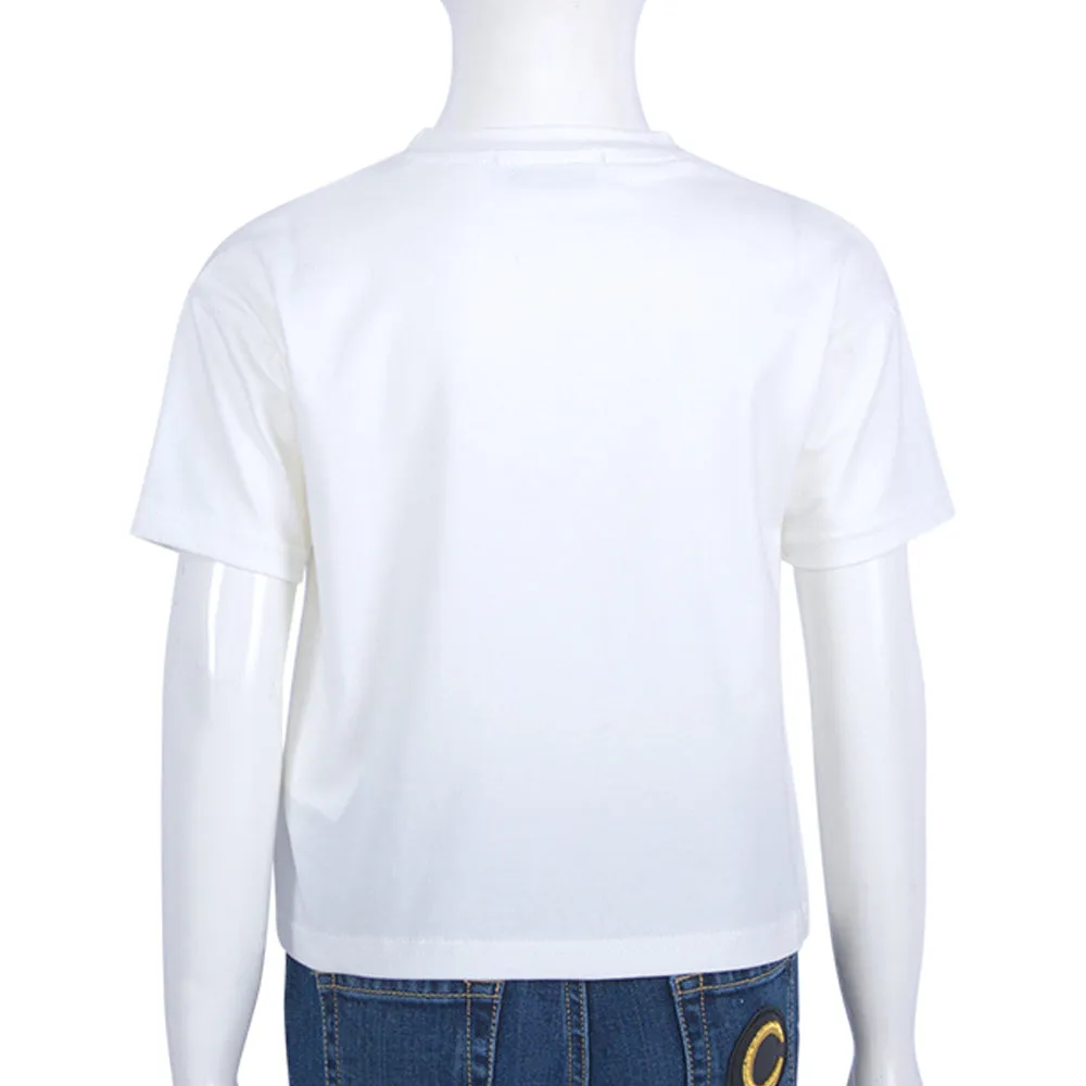 Roberto Cavalli White black & Rose T-Shirt