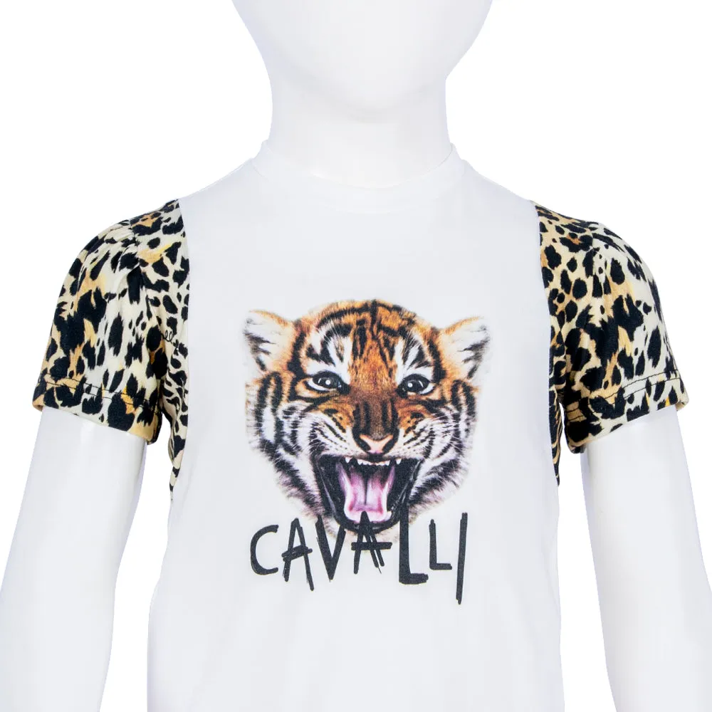 Roberto Cavalli Whiteblack & Coffee T-Shirt