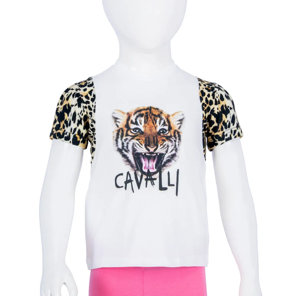 Roberto Cavalli Whiteblack & Coffee T-Shirt