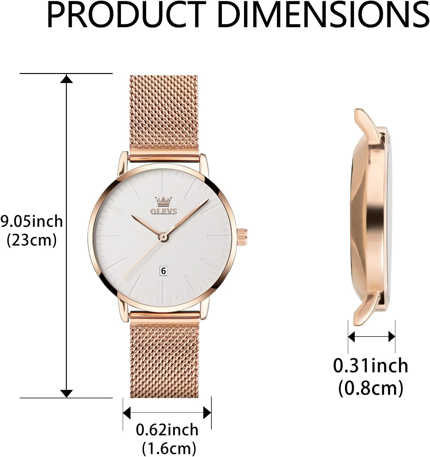 Rose Gold Small Wrist multiple Ladies Watch, Sophisticated Waterproof Mesh Bracelet Quartz Watch for Women OLEVS Women Watches, Elegant 