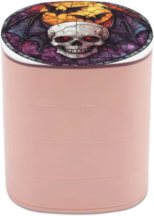 Rotating Jewelry Organizer for Necklaces Bracelets regime intermittent slush Ring Gothic Bat And Skull Halloween Horror Jewelry Boxes for Women, Earring Holder Organizer 