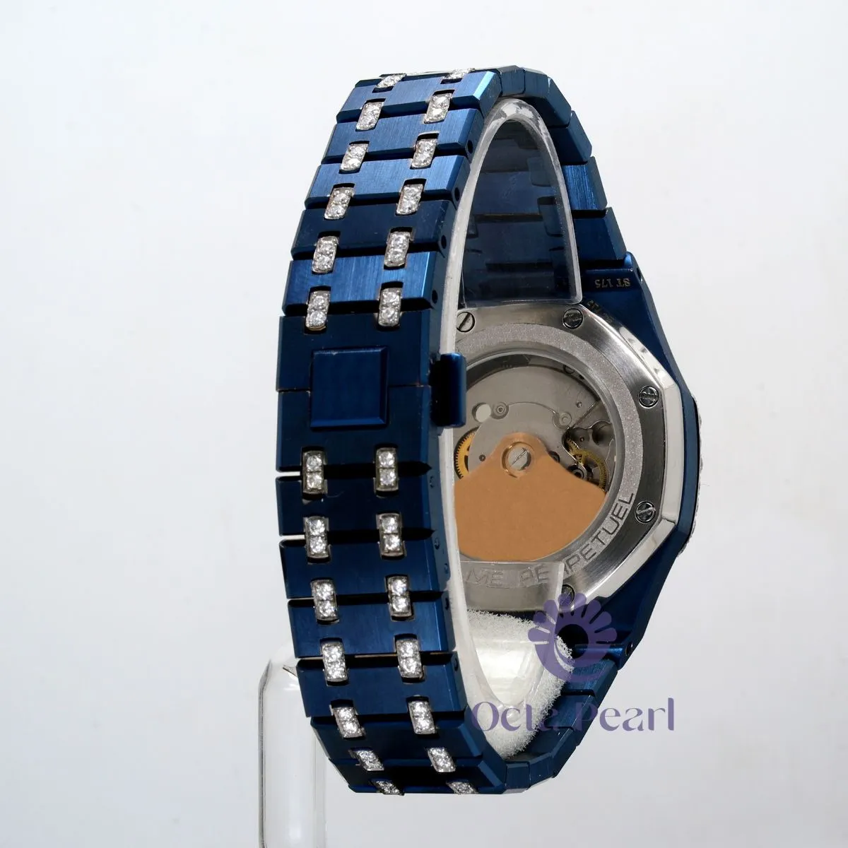 Round Moissanite Self Winding Automatic Movement Skeleton Watch