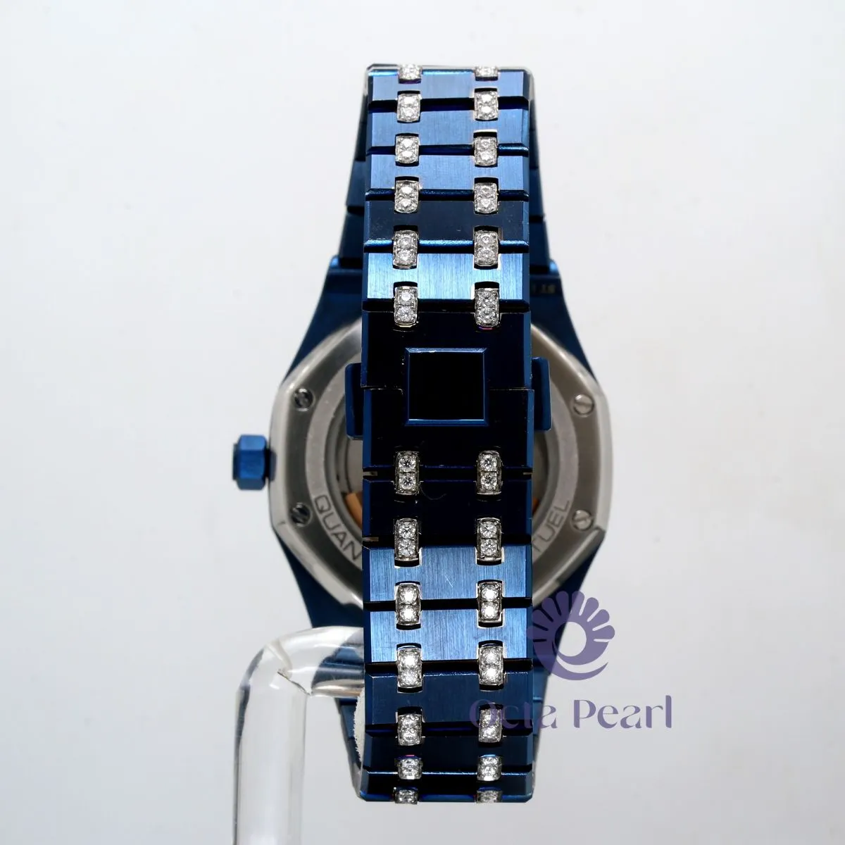 Round Moissanite Self Winding Automatic Movement Skeleton Watch
