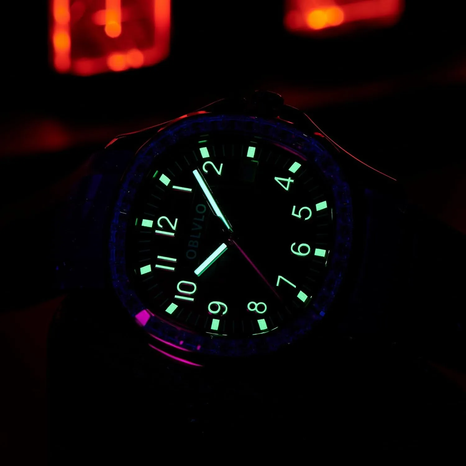 Rubber Band Mechanical Sport Watches FM-SL Luxury Rose Gold Square Blue Dial with Date Automatic Watch for joint Men Super Luminous 