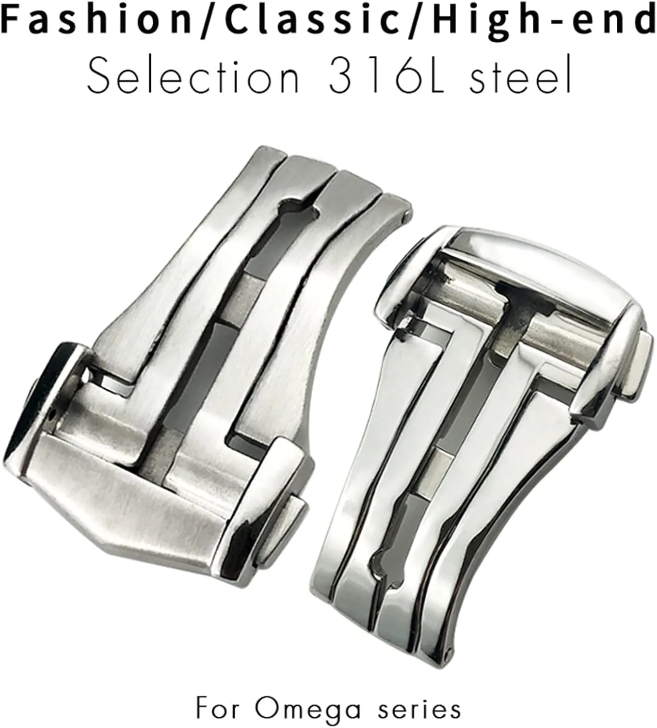 Rubber Band Silver Steel Folding Clasp Gift Tools fake 16mm 18mm 20mm Black Rose Gold Deployment Watch Buckle For Omega Leather Strap 