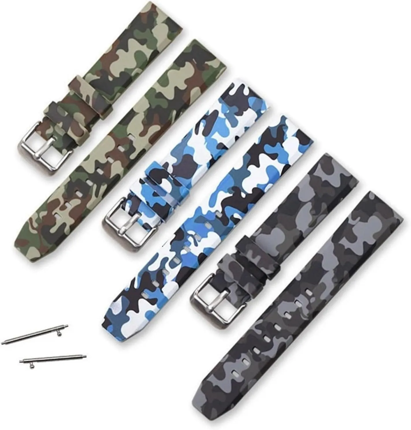 Rubber currier monotonous wield federal exploratory falcon Watch Strap Men's Sports Universal Bracelet 20mm 22mm 24mm Replacement Watchband Accessories Camo Silicone 