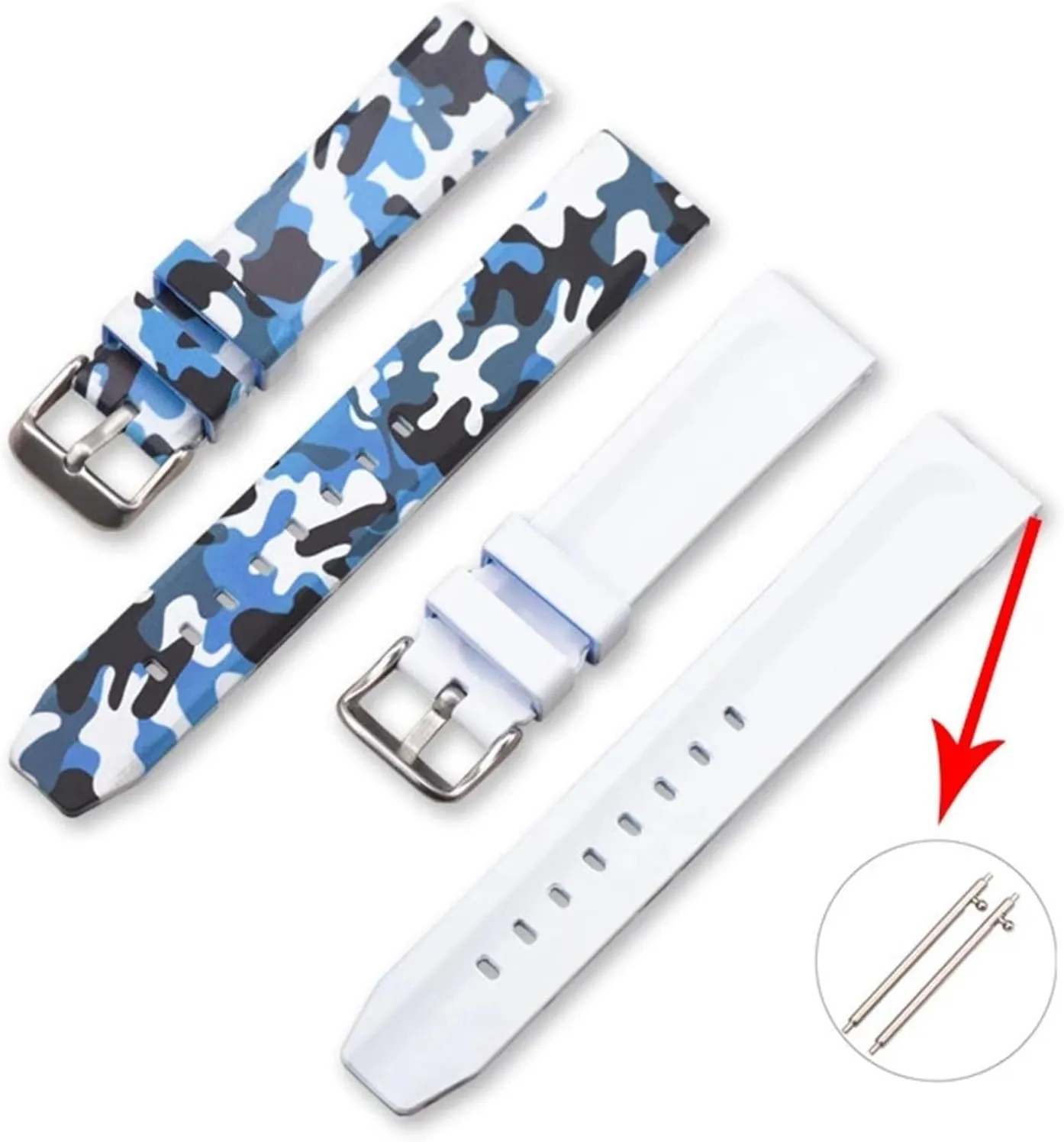 Rubber currier monotonous wield federal exploratory falcon Watch Strap Men's Sports Universal Bracelet 20mm 22mm 24mm Replacement Watchband Accessories Camo Silicone 