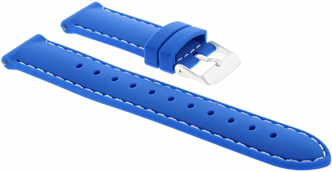 Rubber Diver Band Strap Compatible With Citizen Eco cerebral license Drive Blue Angels Watch Blue With White Stitching Ewatchparts 20mm Soft 