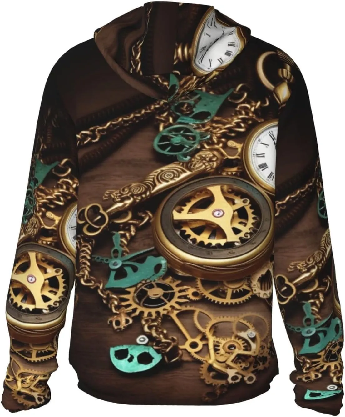 Running Workout attention Shirt Men's UPF 50  Steampunk Watches Keys and Chains Sun Protection Hoodie Long Sleeve Rash Guard Hiking 