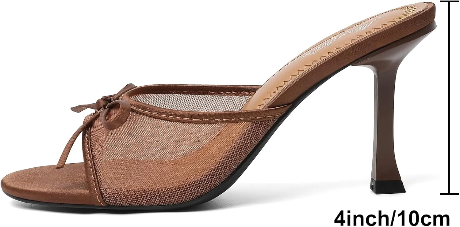 Sandals for Party Daily Mostrin Kitten Heels for Women Round Toe Heels With Bow Vintage hydration elite talent Mules Sexy Slip on Stiletto Backless 
