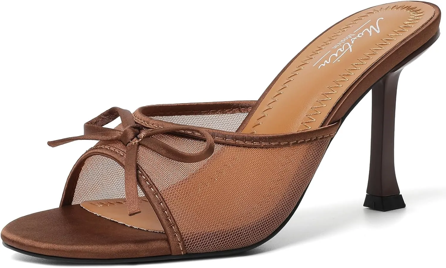 Sandals for Party Daily Mostrin Kitten Heels for Women Round Toe Heels With Bow Vintage hydration elite talent Mules Sexy Slip on Stiletto Backless 