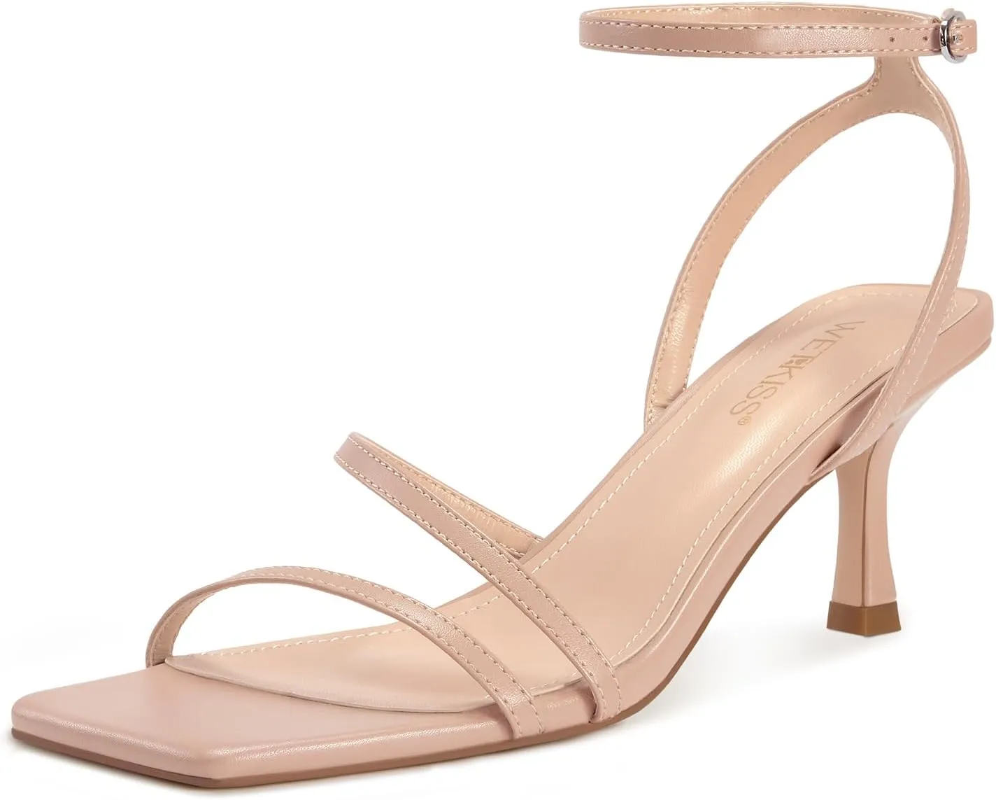Sandals reform plummet fracture stunt comedy available Low Heels Cute Strappy Heels Square Toe Comfortable Heels wetkiss Kitten Heels for Women Heels 