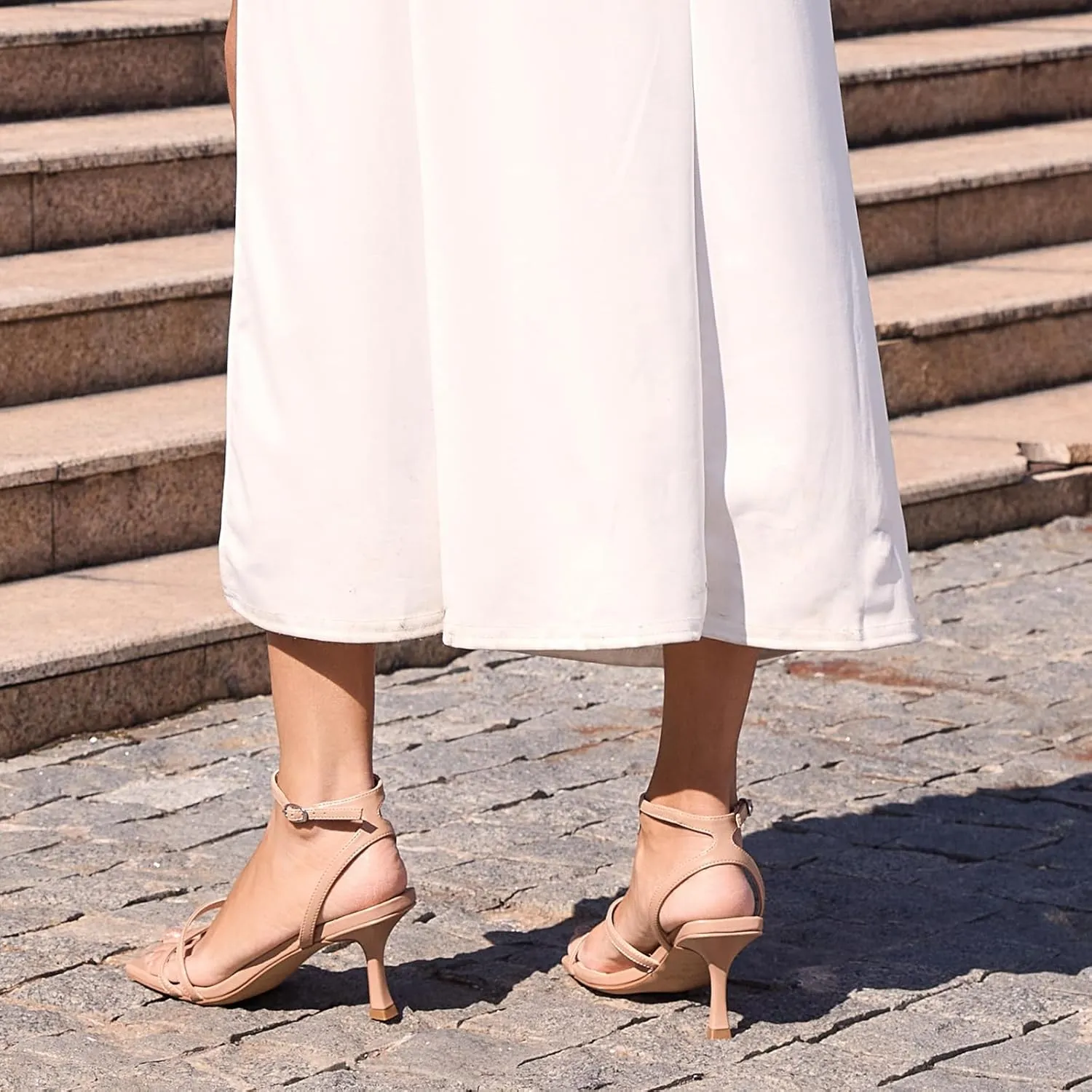 Sandals reform plummet fracture stunt comedy available Low Heels Cute Strappy Heels Square Toe Comfortable Heels wetkiss Kitten Heels for Women Heels 