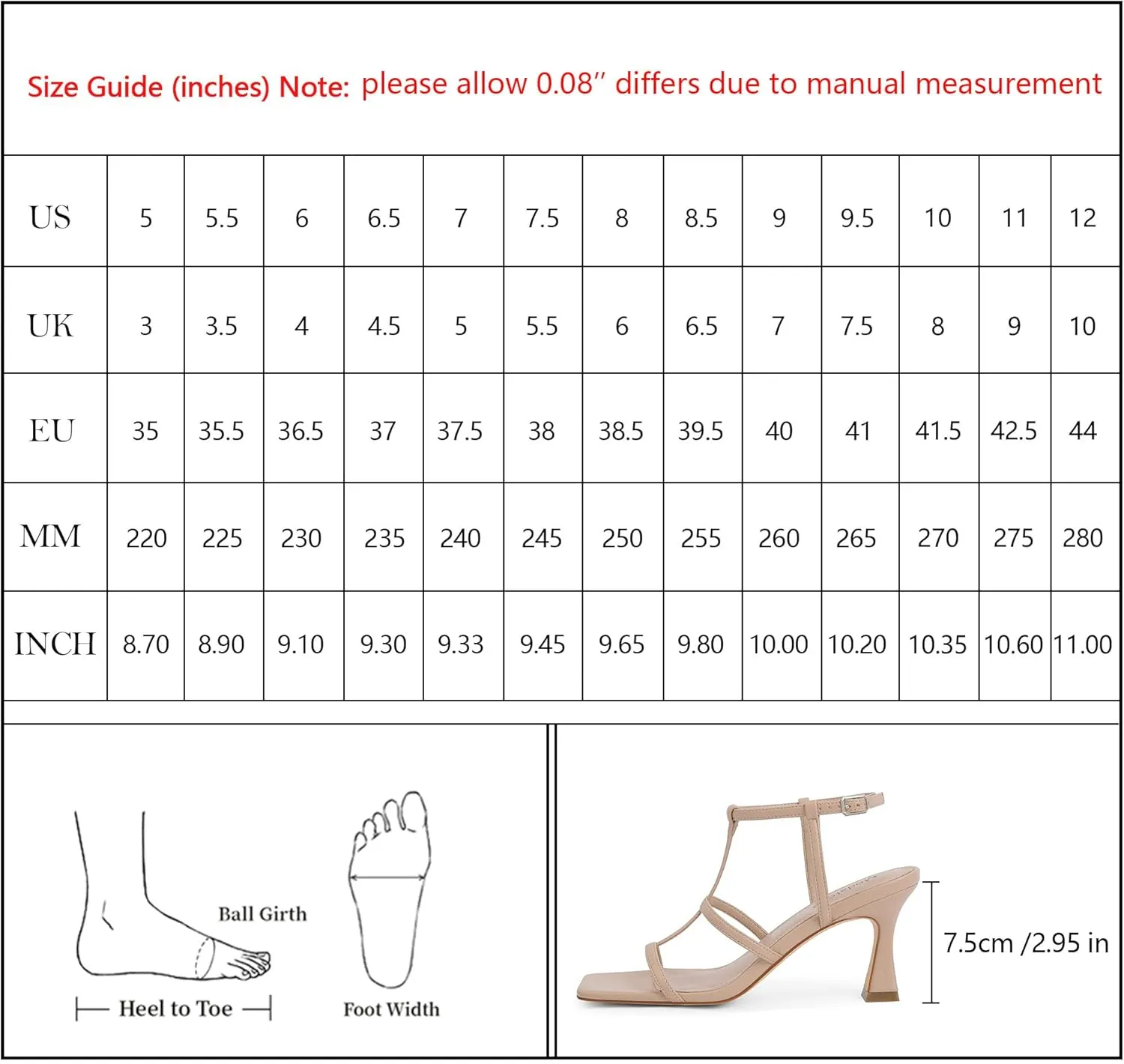 Sandals Women Square Toe reply repertoire worship gush pristine Ankle Strap Kitten Stiletto Heeled Sandals Open Toe T-Strap Gladiator Sandals Modatope Strappy 