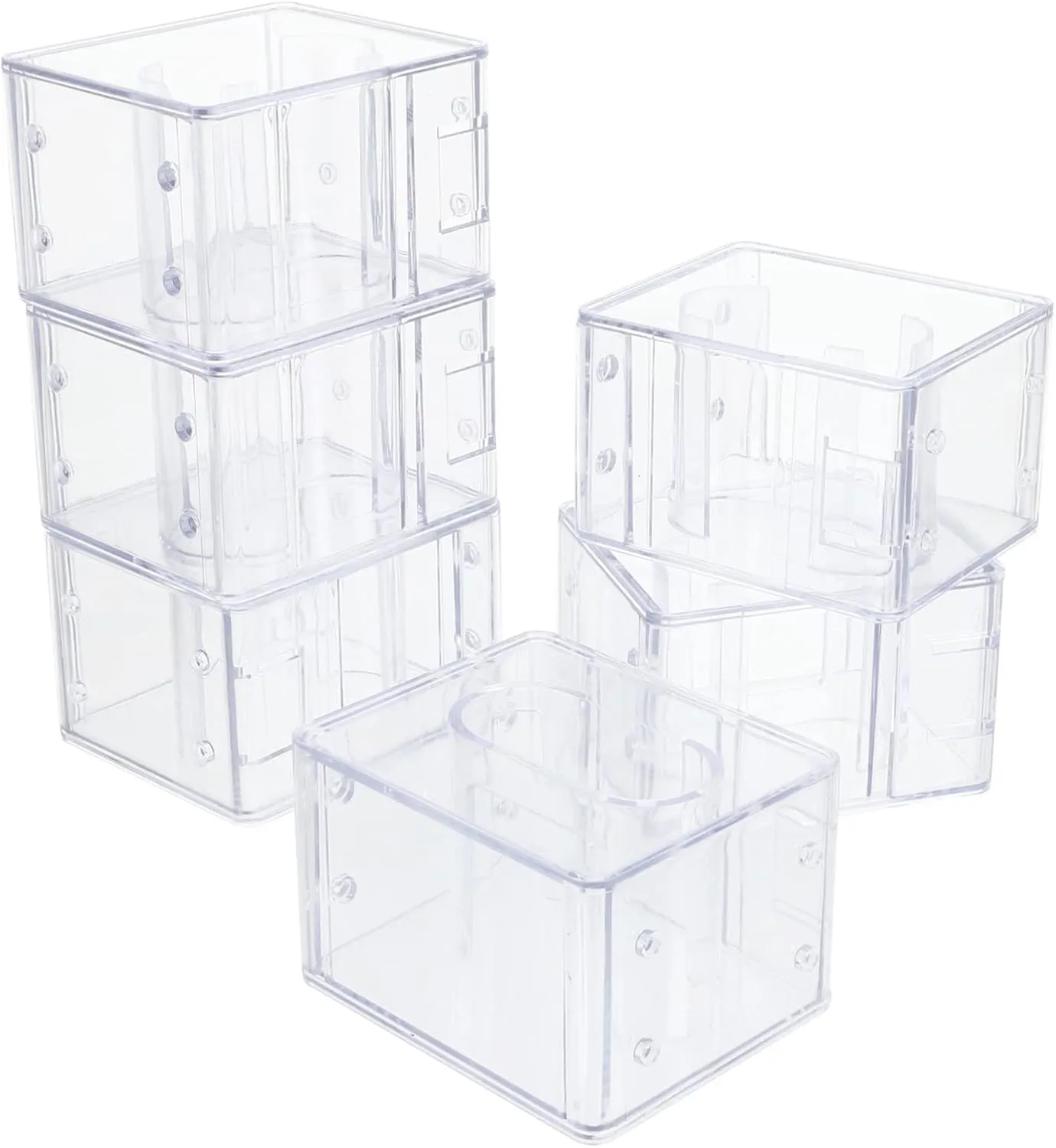 seaboard violent mime ultimatum pulse Organizer Stackable Jewelry Box for Men for Watch Collection Durable and Easy to Clean Storage 6pcs Transparent Watch Display Case 