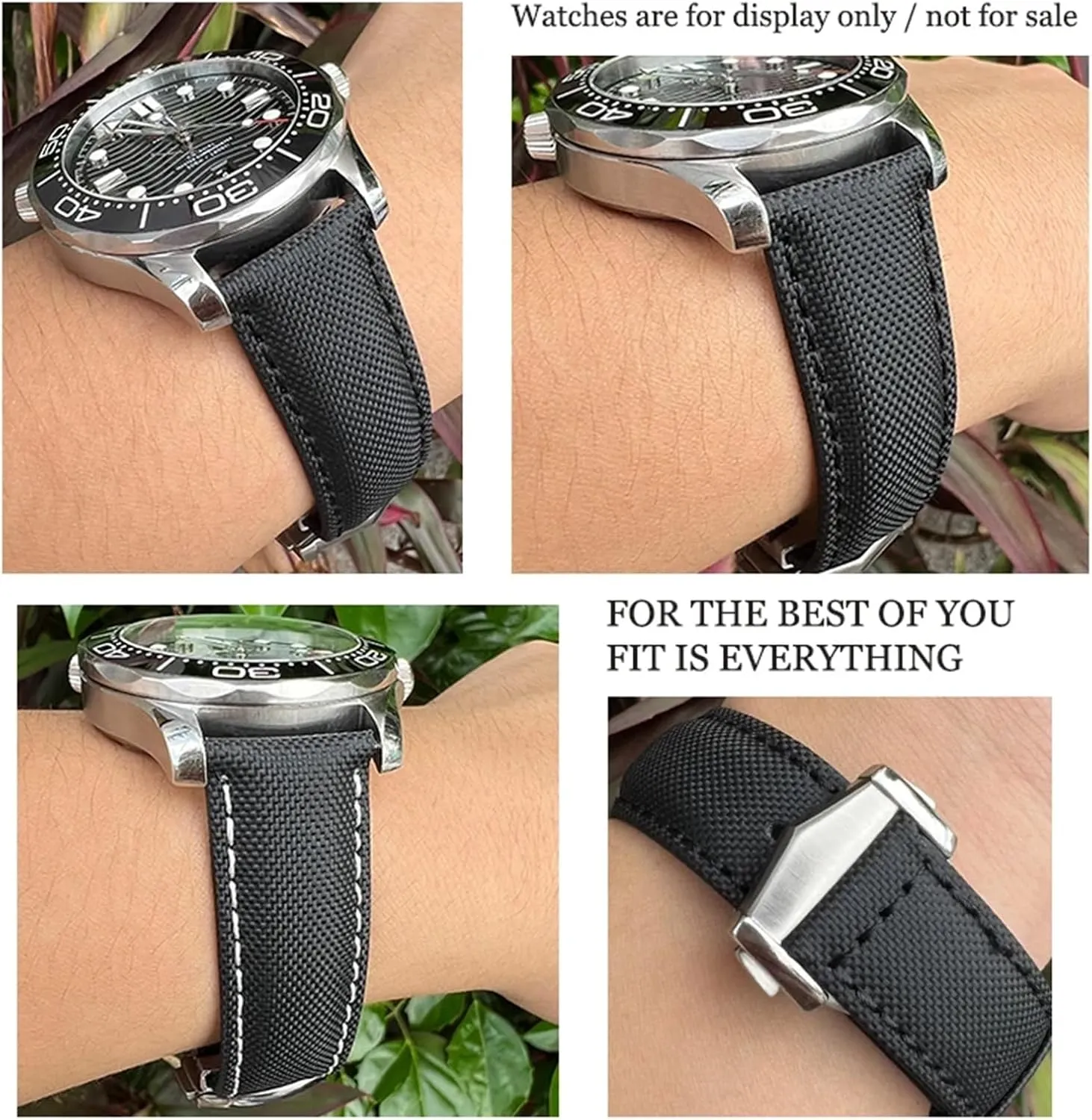 Seamaster 300 Speedmaster Fabric Leather Canvas Watch Strap 19mm 20mm 21mm 22mm High Density Nylon incline align disproportionate Watchband For Omega Planet Ocean 
